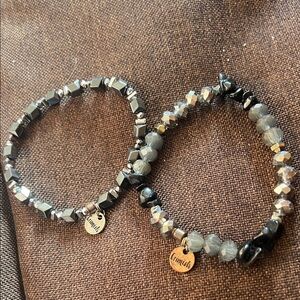 2 black and clear stone Erimish bracelets